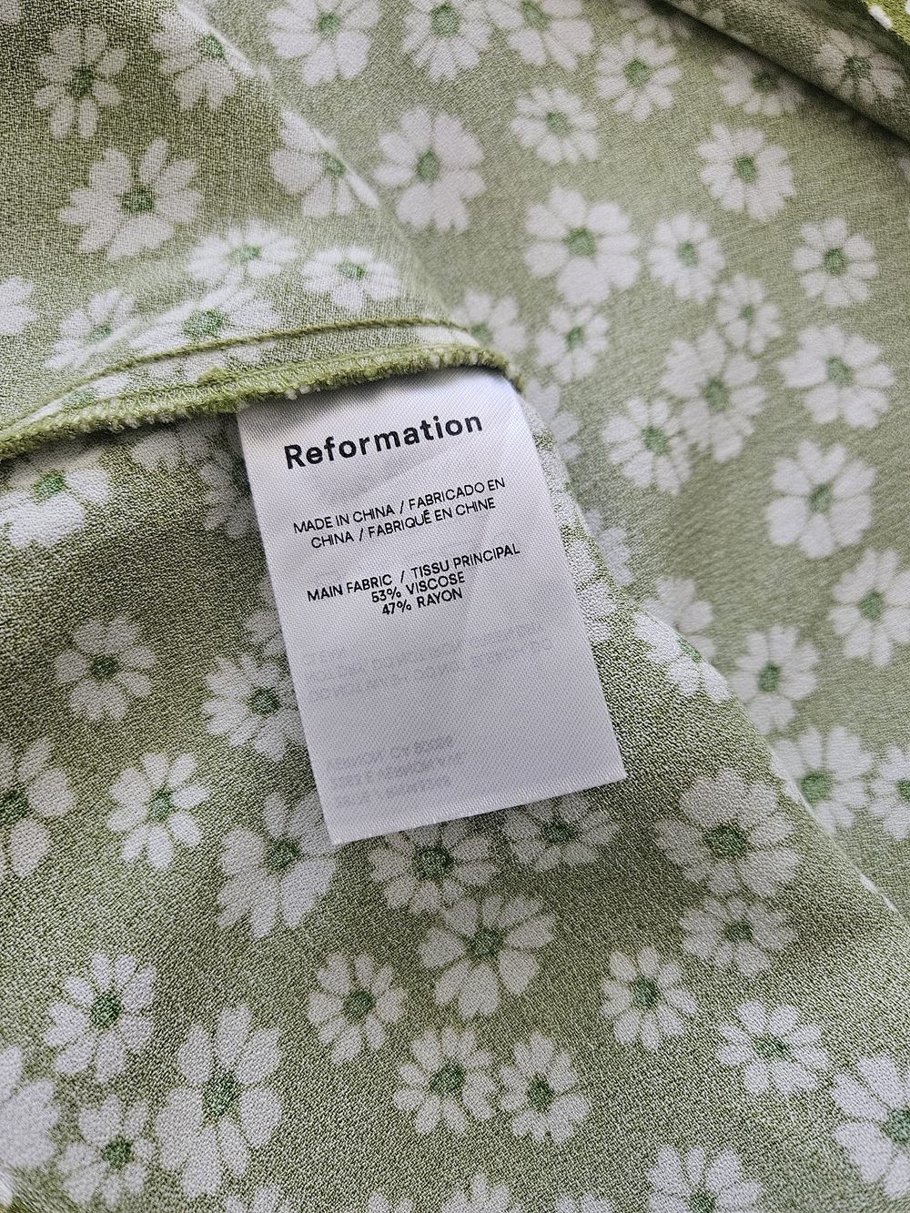 Size 8 Reformation Crimini Fennel Green Floral Midi Slip Dress - Picture 10 of 11
